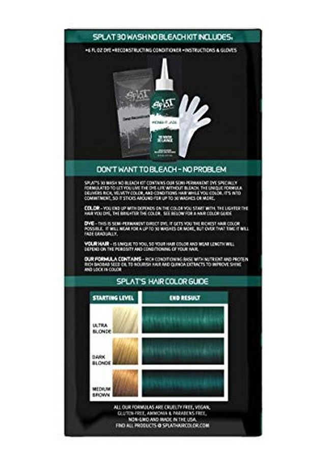 SPLAT Hair Rebellious Colors 30 Wash Hair Color Kit Midnight Jade 6 Oz - Image 5