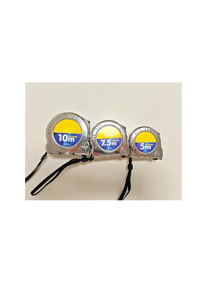 PROMASS promass Tape Measure 5m/7.5m/10m Chrome-Plated ABS,Heavy-Duty, Multi-Purpose Measuring Tape with Clear Fraction Markings, Non-Slip Grip, Auto-Lock & Manual Override for Construction, Engineerin (10m)  - Image 3