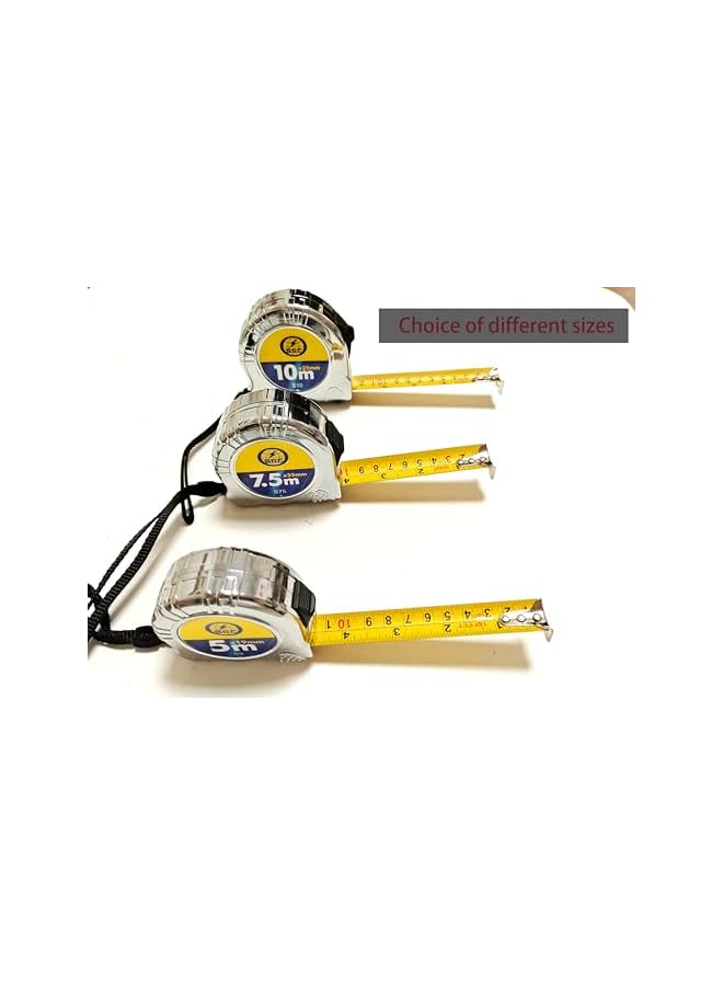 PROMASS promass Tape Measure 5m/7.5m/10m Chrome-Plated ABS,Heavy-Duty, Multi-Purpose Measuring Tape with Clear Fraction Markings, Non-Slip Grip, Auto-Lock & Manual Override for Construction, Engineerin (10m)  - Image 4