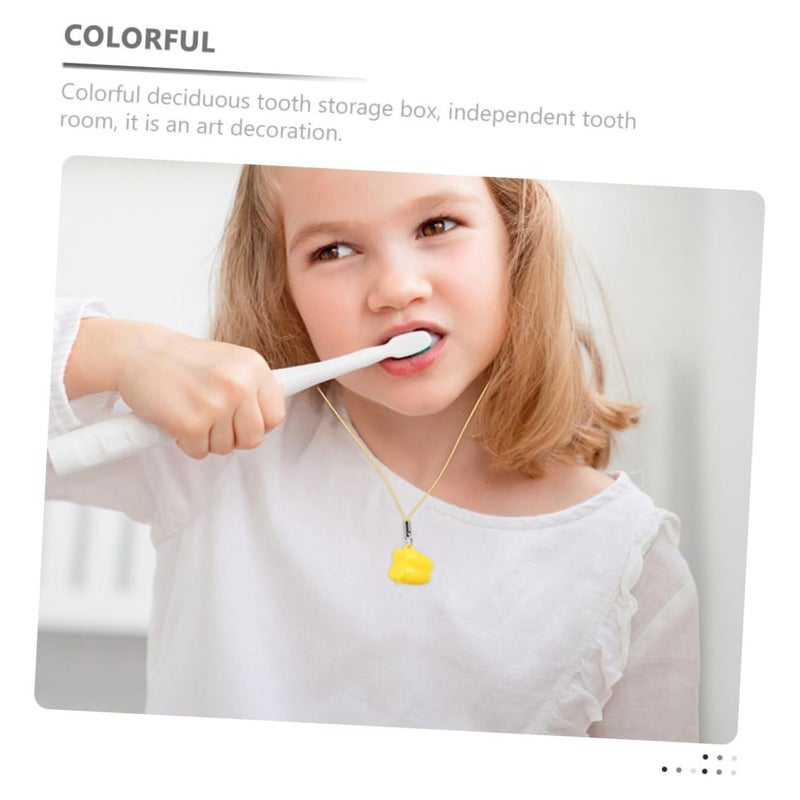 10 Pcs Tooth Necklace Storage Box Shower Favor For Boys Girls Pink - Image 4
