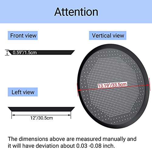 Beasea Pizza Pan with Holes, 13 Inch Pizza Pan Aluminum Alloy Round Vented Pizza Pans Heavy Duty Pizza Crisper Pan Pizza Baking Tray Bakeware for Home Restaurant Kitchen - Image 2