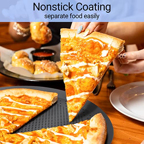 Beasea Pizza Pan with Holes, 13 Inch Pizza Pan Aluminum Alloy Round Vented Pizza Pans Heavy Duty Pizza Crisper Pan Pizza Baking Tray Bakeware for Home Restaurant Kitchen - Image 4