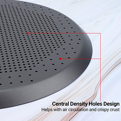 Beasea Pizza Pan with Holes, 13 Inch Pizza Pan Aluminum Alloy Round Vented Pizza Pans Heavy Duty Pizza Crisper Pan Pizza Baking Tray Bakeware for Home Restaurant Kitchen - Image 5