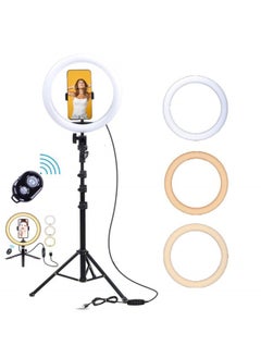 General 12-inch Selfie Beauty Light Desktop Floor Ring Light 10-inch 26cm Network Live Broadcast Fill For Women-Color:26cm Ring Lamp + Gimbal + Mobile Phone Hose Clamp +55cm Tripod + Bluetooth Remote Control  - Image 2