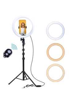 General 12-inch Selfie Beauty Light Desktop Floor Ring Light 10-inch 26cm Network Live Broadcast Fill For Women-Color:26cm Ring Lamp + Gimbal + Mobile Phone Hose Clamp +55cm Tripod + Bluetooth Remote Control  - Image 1