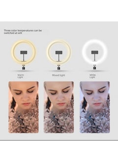 General 12-inch Selfie Beauty Light Desktop Floor Ring Light 10-inch 26cm Network Live Broadcast Fill For Women-Color:26cm Ring Lamp + Gimbal + Mobile Phone Hose Clamp +55cm Tripod + Bluetooth Remote Control  - Image 5