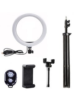 General 12-inch Selfie Beauty Light Desktop Floor Ring Light 10-inch 26cm Network Live Broadcast Fill For Women-Color:26cm Ring Lamp + Gimbal + Mobile Phone Hose Clamp +55cm Tripod + Bluetooth Remote Control  - Image 3