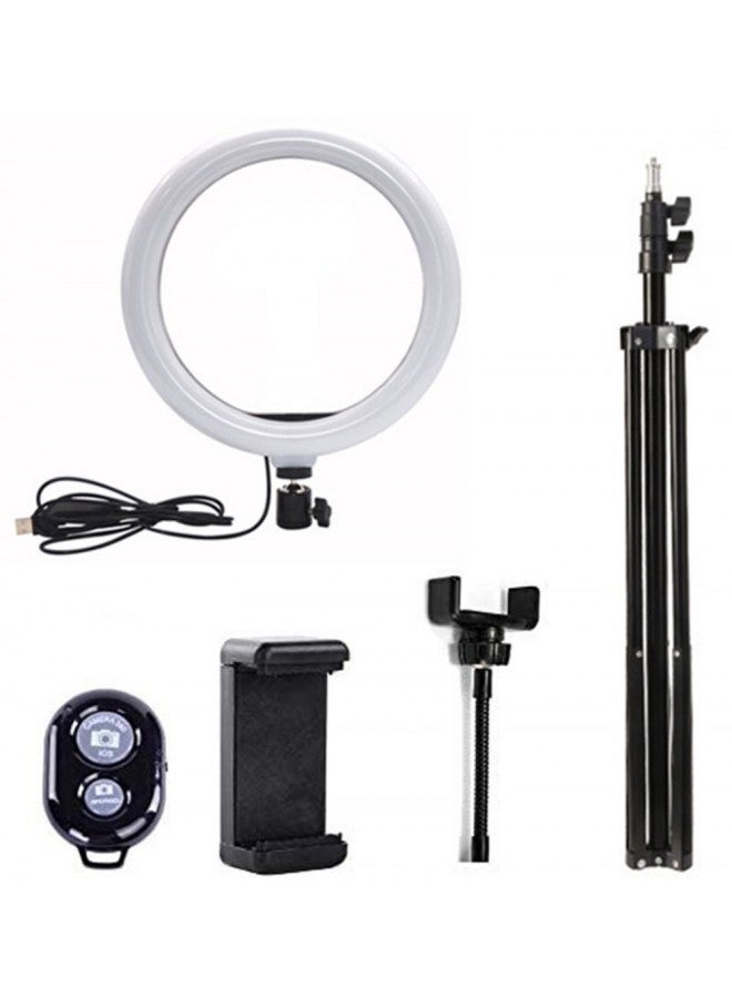 general 12-inch Selfie Beauty Light Desktop Floor Ring Light 10-inch 26cm Network Live Broadcast Fill For Women-Color:26cm Ring Lamp + Gimbal + Mobile Phone Hose Clamp +55cm Tripod + Bluetooth Remote Control  - Image 3