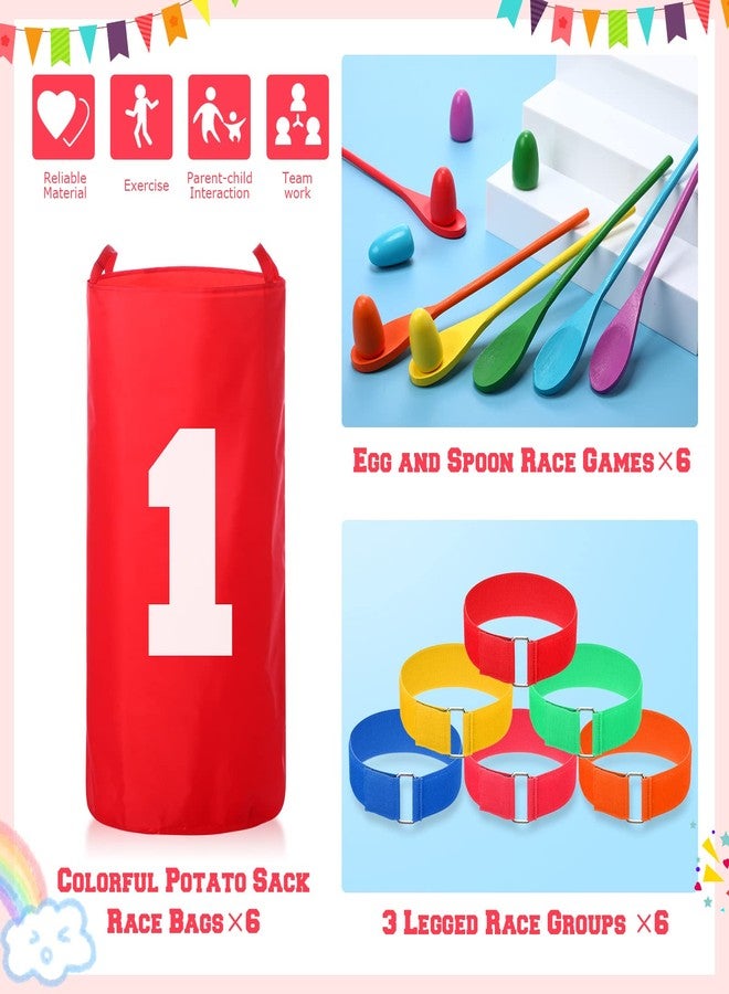 Yunsailing 40 Packs Outdoor Games Potato Sack Race Bags for Kids and Adults, with 3 Legged Race Bands, Egg and Spoon Race Backyard Field Day Birthday Party Games Outdoor Carnival Lawn Games Kids and Family - Image 3
