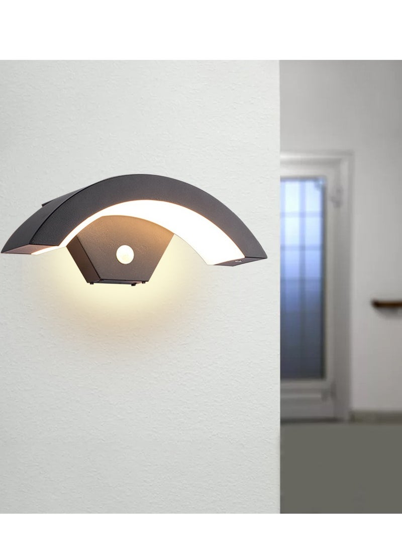 Goeco Outdoor LED Wall Light with Motion Sensor, Anthracite Gray Aluminum External Lamp, Outdoor Lamp  - Image 1