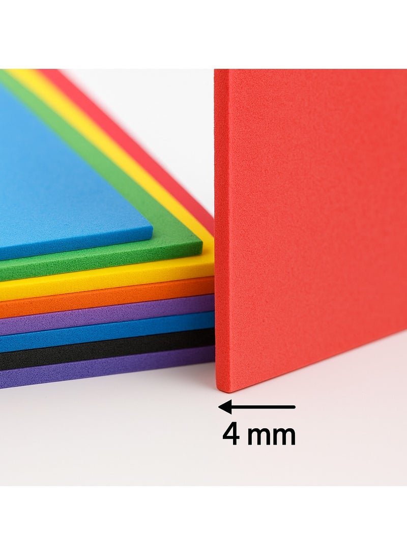 LEENO 10-Piece EVA Foam Art Sheets A4 Size (21 x 29.7 cm) – Assorted Colors, 4mm Thickness - Image 2