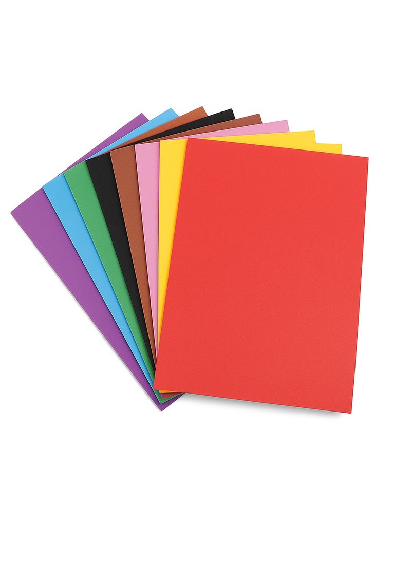 LEENO 10-Piece EVA Foam Art Sheets A4 Size (21 x 29.7 cm) – Assorted Colors, 4mm Thickness - Image 1