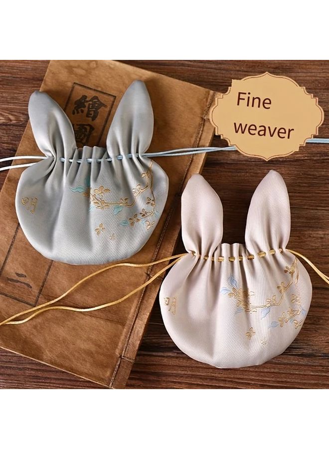 Red Rabbit Embroidered Fluffy Sachet Traditional Chinese Court Style Aromatherapy Bag - Image 1