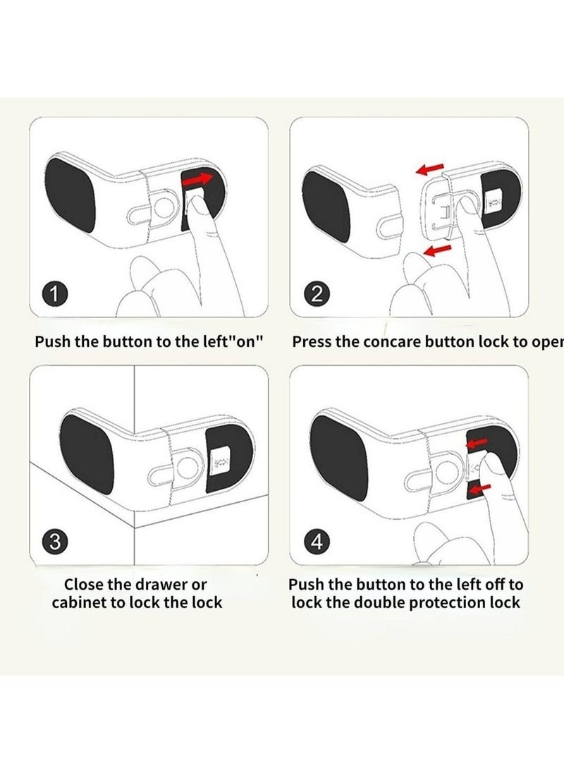 4 Pcs Child Safety Refrigerator Lock for Home Fridge Freezer Door Proof Locks,Kids Safety Cabinet Locks,Anti-Opening Refrigerator Lock - Image 2