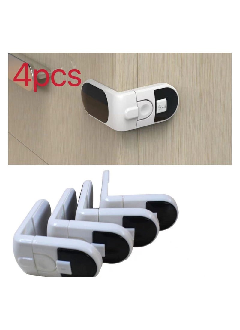 4 Pcs Child Safety Refrigerator Lock for Home Fridge Freezer Door Proof Locks,Kids Safety Cabinet Locks,Anti-Opening Refrigerator Lock - Image 1