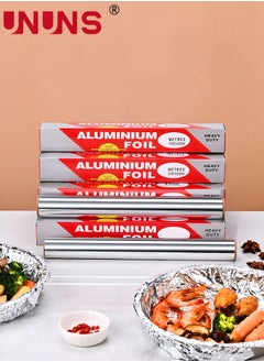 UNUNS Aluminum Foil,2 Rolls Heavy Duty Aluminium Foil Silver For Grilling,Roasting,Baking,And Food Storage,Preserve Freshness  - Image 2
