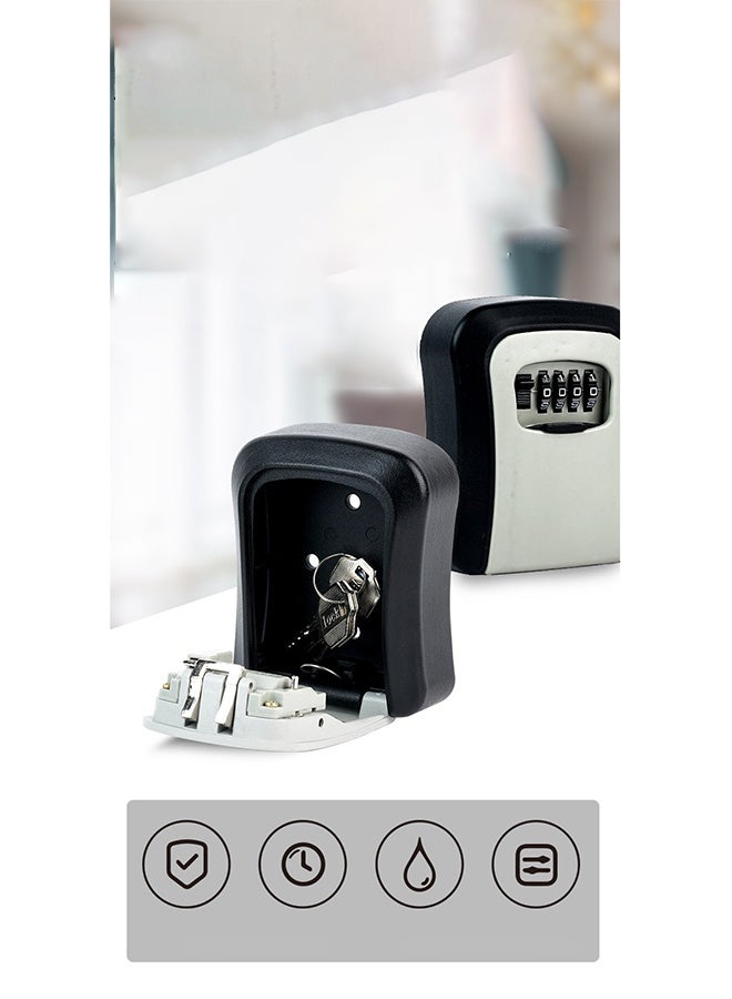 Outdoor Key Storage Box, 4 Digits Metal Safe, Key Safe Storage Lock Box, Outdoor Wall Mounted Organizer - Image 3