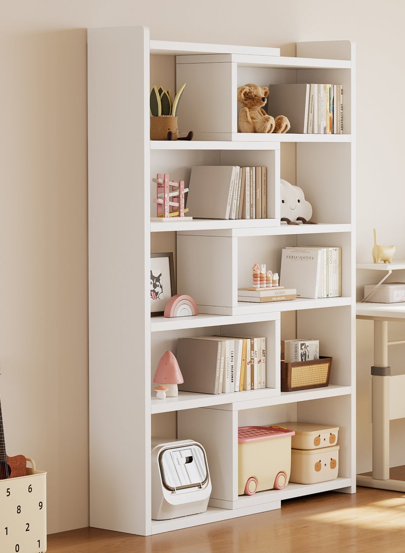 GoldenLike  خزانة كتب قابلة للتمديد، خزانة عرض قائمة على الأرض بخمس طبقات، خزانة كتب قابلة للسحب، رف كتب مفتوح، خزانة عرض متعددة الأغراض، خزانة لوازم مكتبية منزلية (SGG025B-5) - Image 1