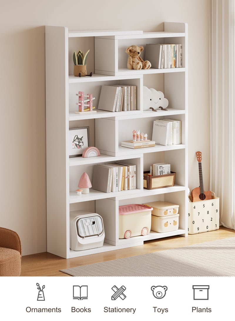 GoldenLike  خزانة كتب قابلة للتمديد، خزانة عرض قائمة على الأرض بخمس طبقات، خزانة كتب قابلة للسحب، رف كتب مفتوح، خزانة عرض متعددة الأغراض، خزانة لوازم مكتبية منزلية (SGG025B-5) - Image 3