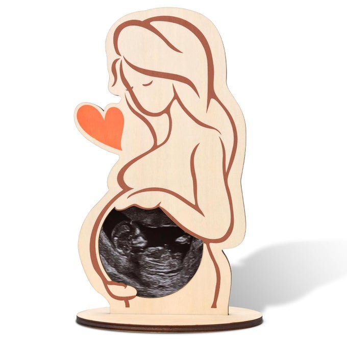 PREGNANT WOMAN PICTURE FRAME LENGTH 7 INCH WOODEN PREGNANT PHOTO FRAME BABY HEART SIGN PICTURE FRAME GIFT FOR PREGNANT WOMEN WIFE NEW PARENTS