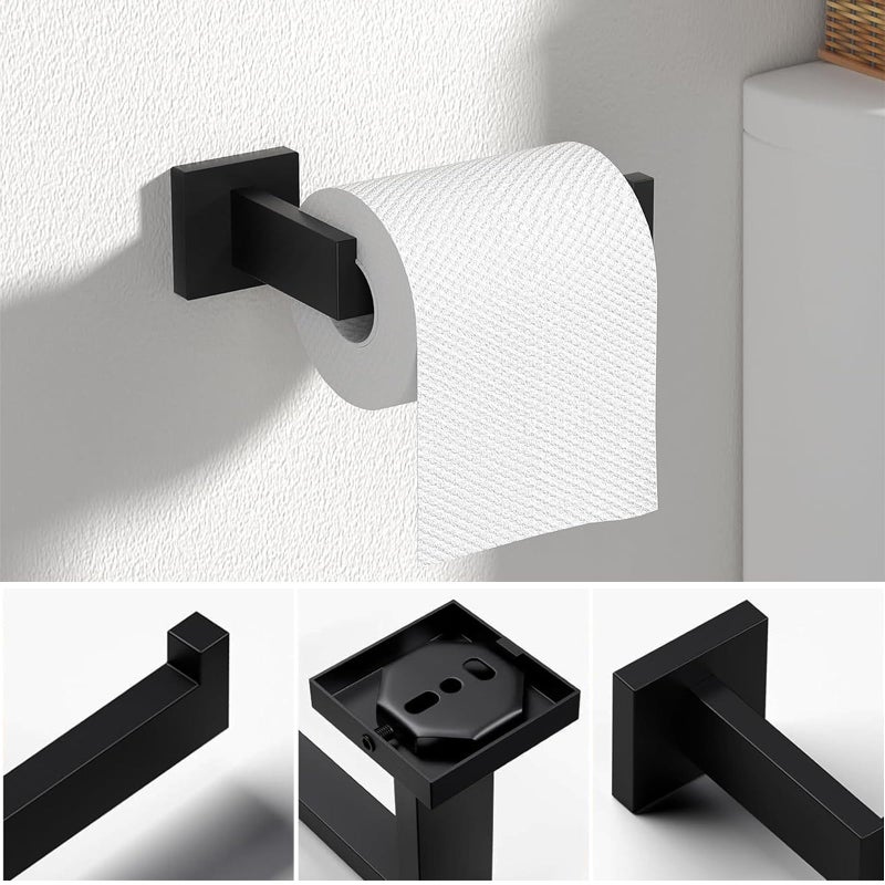 JOPOFI 5 Piece Bathroom Towel Bar Set - SUS304 Stainless Steel Bath Towel Holder, 15.7 Inch Towel Racks for Bathroom Wall Mounted, Bathroom Hardware Accessories Set - Matte Black - Image 4