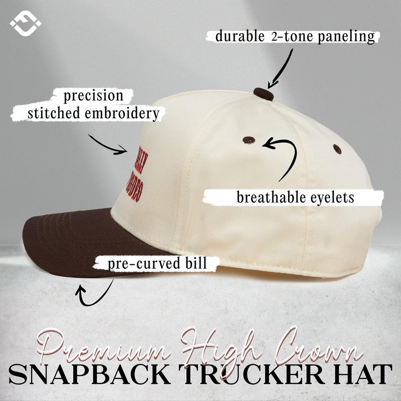 Funky Junque Two Tone Vintage Snapback Hat - This Actually is My First Rodeo - Brown/Beige - Image 3