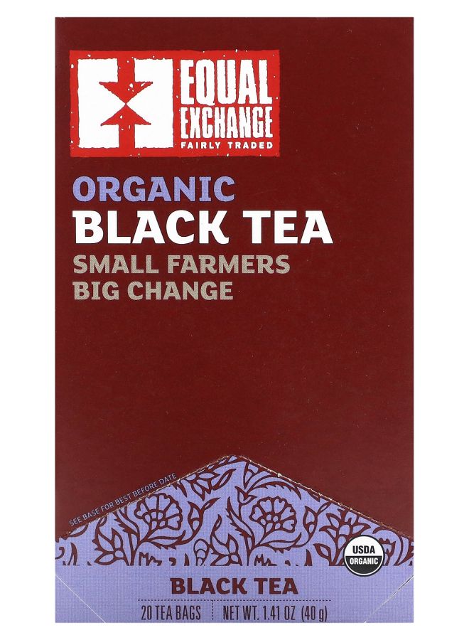 Equal Exchange Organic Black Tea 20 Tea Bags 1.41 oz (40 g)