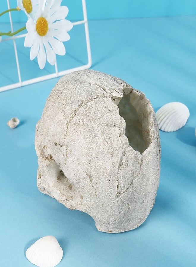 Hosfairy Halloween Aquarium Landscape Skull Aquarium Skull Artificial Skeleton Decoration for Home Décor Aquarium Fish Tank Landscape Collectible Teaching Prop - Image 3