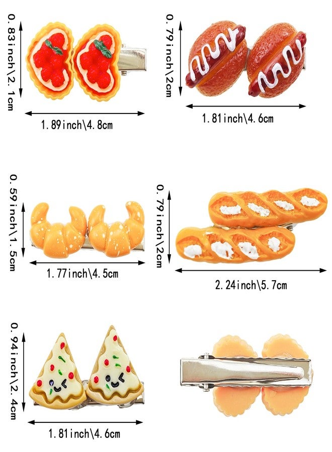 Capiant 10 PACK Mini Food Hair Clips, Simulation Pattern Funny Hair Accessories, Side Hair Clips, Egg Tart Duckbill Clips Pizza Simulated Food Hot Dog Hairpins Bread Side Clips Hair Accessories - Image 2