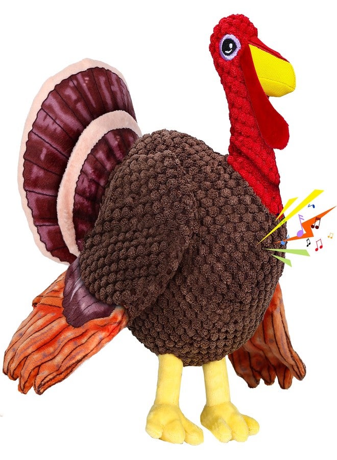 PUHOHUN Thanksgiving Turkey Dog Toys for Dogs - Christmas Dog Toy for Medium Small Breeds Dogs (Brown) - Image 1