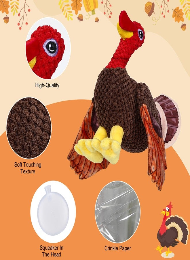 PUHOHUN Thanksgiving Turkey Dog Toys for Dogs - Christmas Dog Toy for Medium Small Breeds Dogs (Brown) - Image 3