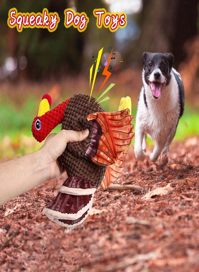 PUHOHUN Thanksgiving Turkey Dog Toys for Dogs - Christmas Dog Toy for Medium Small Breeds Dogs (Brown) - Image 2