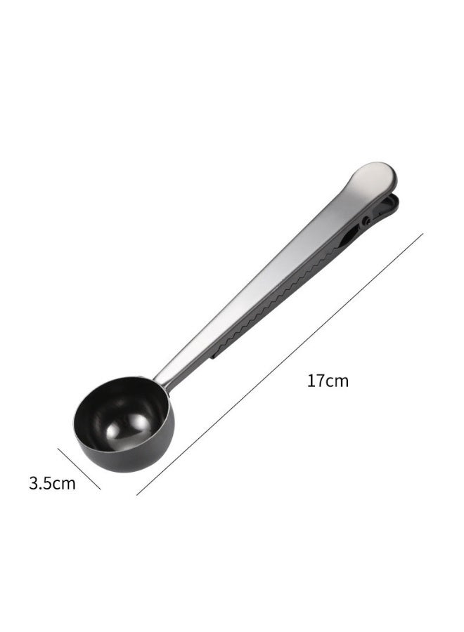 ملعقة قهوة من الفولاذ المقاوم للصدأ مع مشبك 17 × 3.5 سم - Image 2