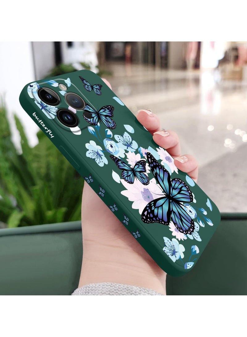 Alyashmac for iPhone 16 Pro Max Case Anti Scratch Microfiber Lining Phone Cover Silicone Ultra Slim Case for iPhone 16 Pro Max 6.9 inch-Aurora erfly Green - Image 3