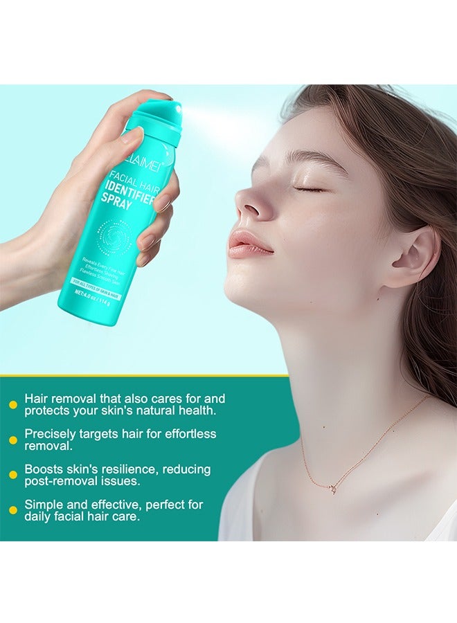 Elaimei Facial Hair Identifier Spray，Hair Identifier Spray for Face Shaving, Women Hair Identifier Spray with 4 Pcs Green Face Razors, Gentle and Effective Facial Hair Identifier Spray for Dermaplaning, Suit to All Skin Types  114g - Image 4