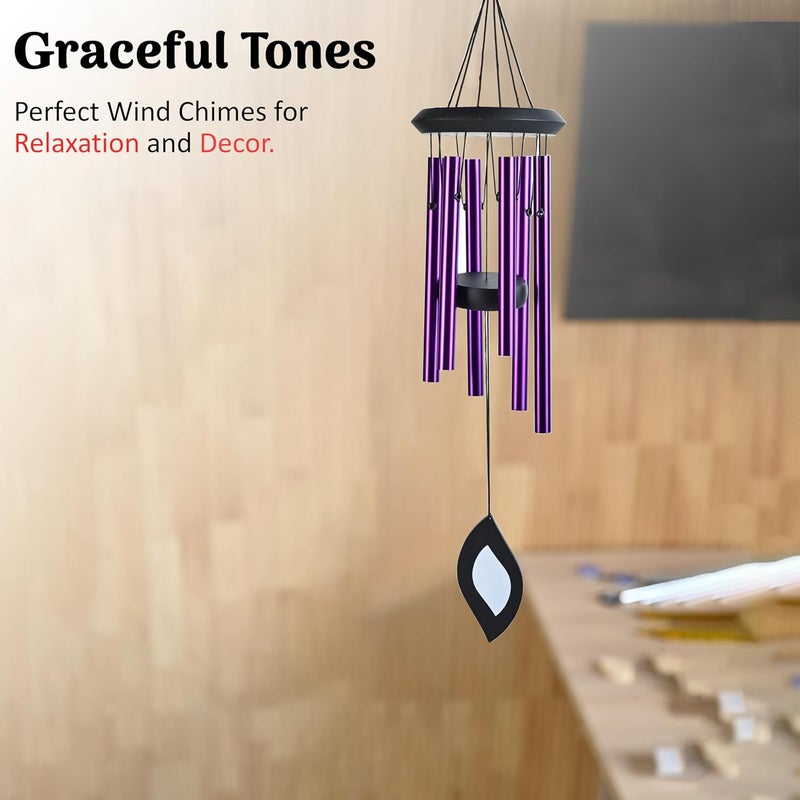 ZAICUS Wind Chimes for Home Decor – 21 inch Purple Metal Hanging Wind Chime for Balcony, Garden, Indoor & Outdoor Use, Housewarming Gift - Image 4