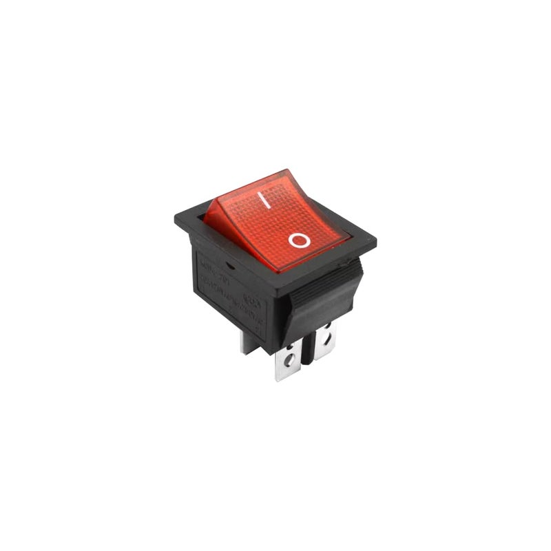 CentIoT - SQUARE Illuminated Red Button - KCD4 DPST ON-OFF 16A 250V AC / 20A 125V AC 4 Pin - Light Rocker Power Switch - for Car Auto Boat Truck (RED) - Image 1