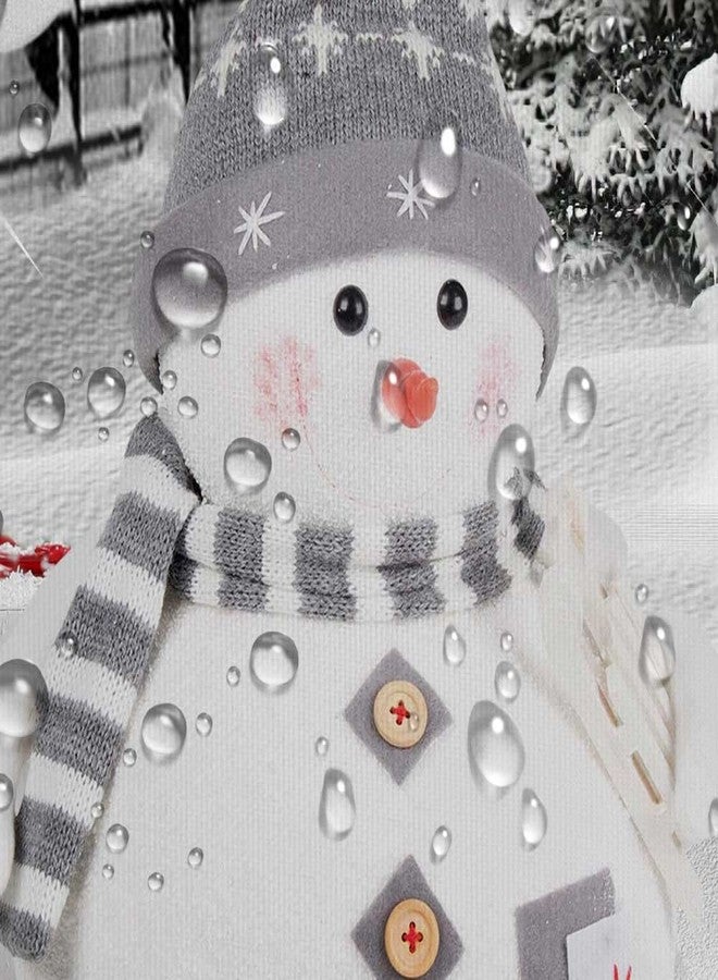 VeiVian Winter Christmas Shower Curtain for Farmhouse bathroom, Cute Snowman in Snowy Forest snowflake shower curtains, Snow Covered Tree Forest Bathroom Curtains, Xmas Holiday Fabric Bath Curtains, 70X70IN - Image 5