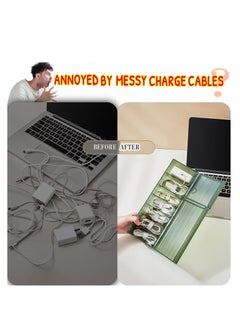 Excefore Clear USB Cable Cord Organizer Box, Data Cable Organizer Box, Small Sized Plastic Storage Boxes With Deviders, Charging Cord Hider Box, Sticky Notes and 1.5M Reusable Hoop&Loop Tape  - Image 4
