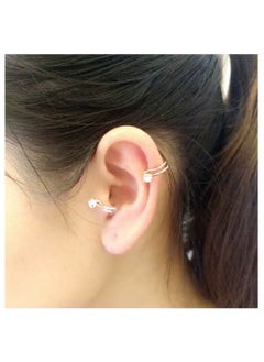 2Pcs One Pair Ear Cuff Earrings Piercing nose Women Charming Non Piercing Cartilage Ear Clip Without Pierced Earrings  Silver Color