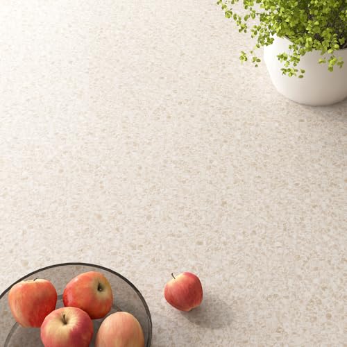 Decotalk Beige Marble Countertop Cover Paper Beige Granite Contact Paper for Countertops Waterproof 177x200 Inch Counter Top Peel and Stick Waterproof Granite Vinyl Wrap Matte Countertop Vinyl Wrap - Image 3