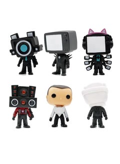 General Skibidi Toys, Skibidi Battle Action Figures, Titan Cameraman Speakerman Game Cartoon Action Figure (6 pcs) 