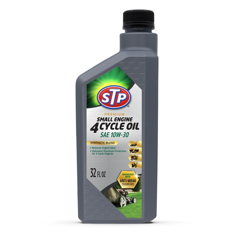 STP Premium Small Engine 4 Cycle Oil Formula, SAE10W-30 Small Engine Oil Engine Care Formula Reduces Wear for Lawnmower, Push Mower, Tractor, 32 Oz, STP - Image 1