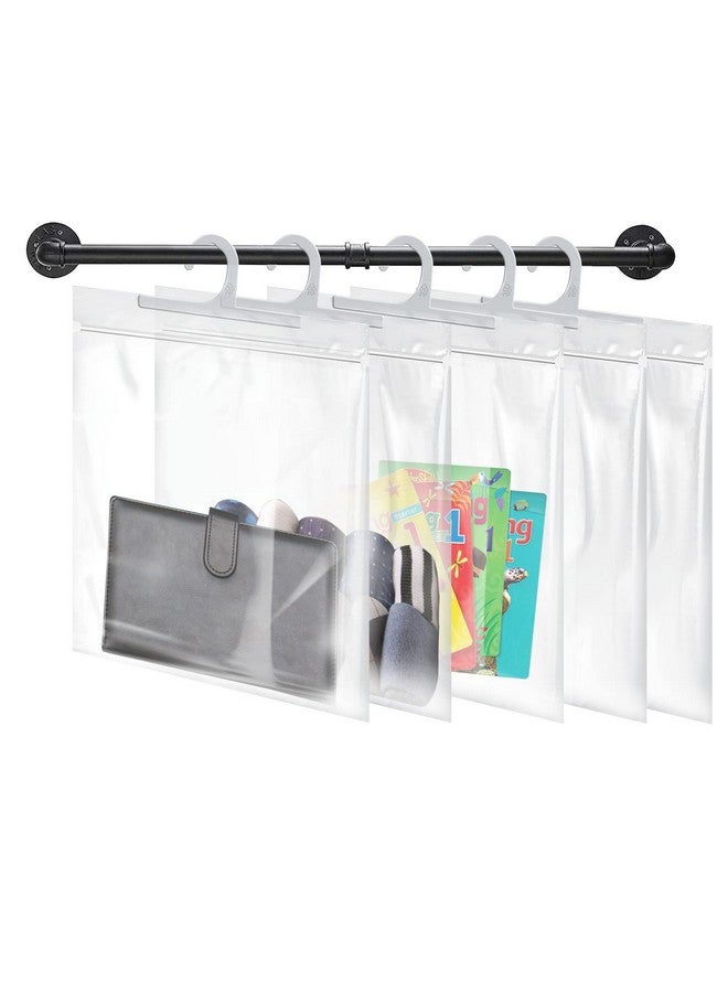 tutata Hanging Storage Bags 24 Pack, Large Hook 10 x 12.5-inch Clear Plastic Bags for Classroom, Library and Pharmacy Use - Image 1