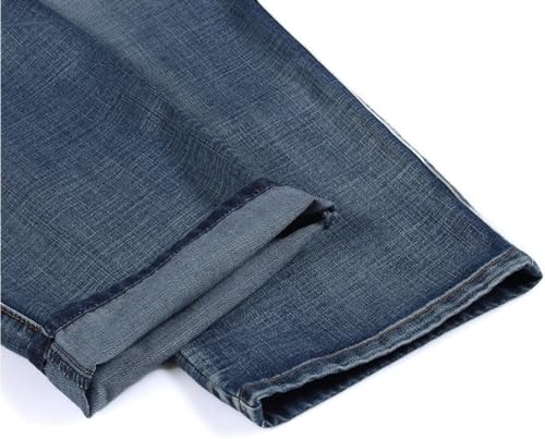 Yeokou Men's Casual Loose Hip Hop Denim Work Pants Jeans with Cargo Pockets(LightBlue-40) - Image 5