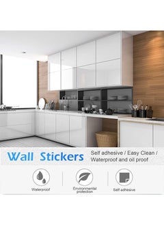 Hihonor Water Resistant Sticky Back Wall Paper Furniture Sticker Plastic Roll Peel and Stick Wallpaper Glossy Glitter Effect Contact Paper Vinyl Film Decor Wall Kitchen 40cm*500cm, Pearl White  - Image 2
