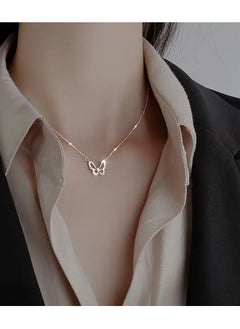 Home Clearance Sale 1pc Mini Hollow Out Butterfly Pendant Thin Chain Necklace Elegant Neck Jewelry  - Image 5