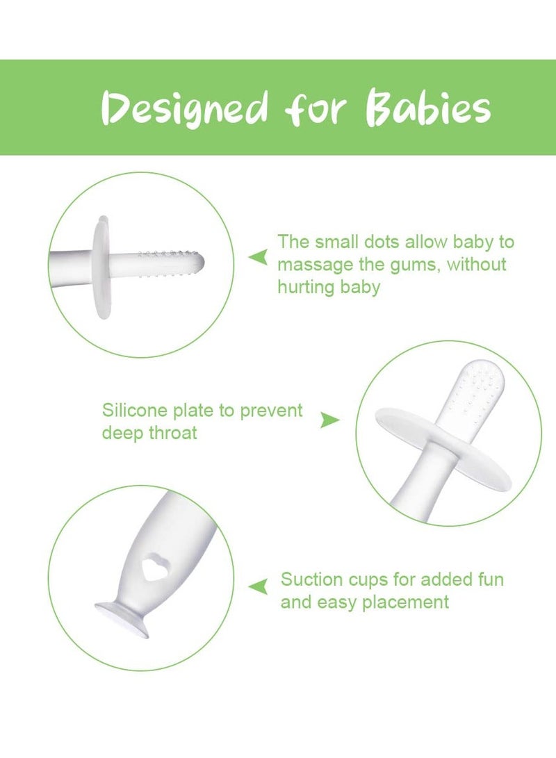 Bebiland 2PCS Teether Toy Silicone Baby Teether with Suction Cup, Baby Teething Toy with 2 Anti-Lost Chain, Teething Ring for 2 Months Above Infant Sore Gums Pain Relief (Clear)  - Image 2