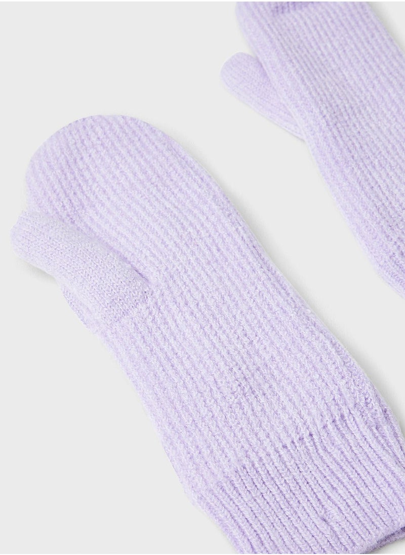 PIECES Ribbed Knit Mittens  - Image 3