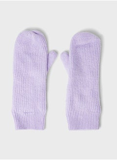 PIECES Ribbed Knit Mittens  - Image 1